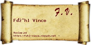 Fühl Vince névjegykártya