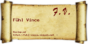 Fühl Vince névjegykártya