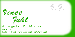 vince fuhl business card